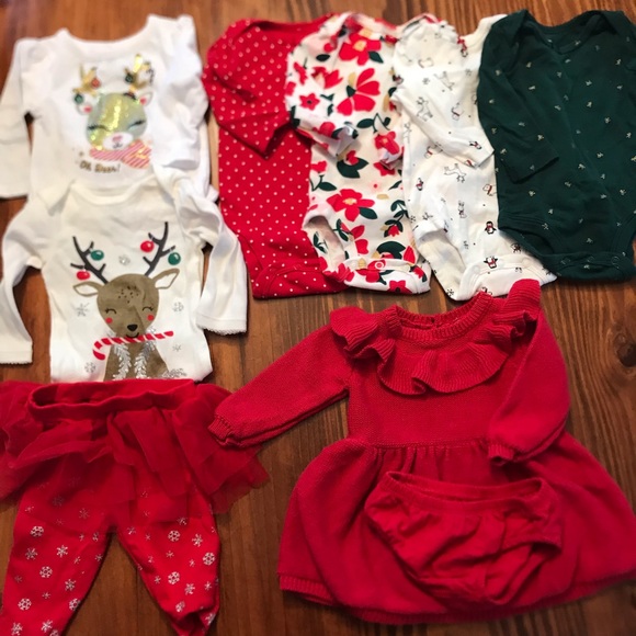 Carter's Other - 7 Piece Christmas Holiday Baby Girl Lot / Bundle